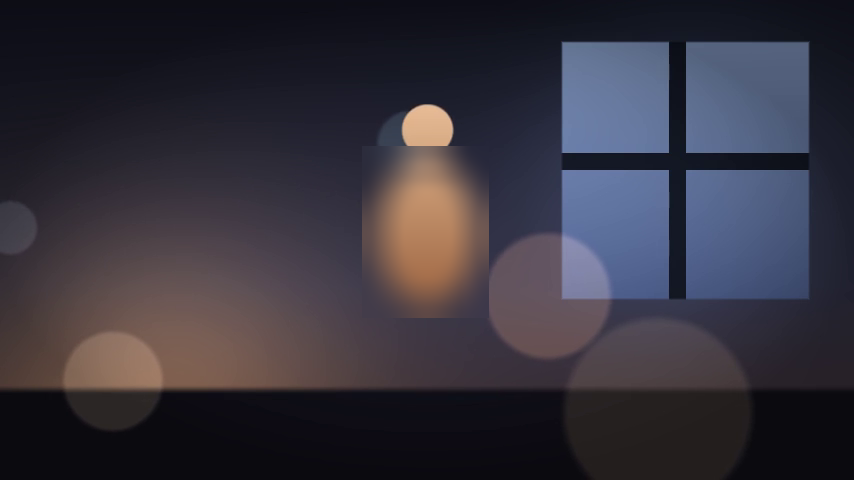 A censored frame: tracked blur over the figure, the rest untouched